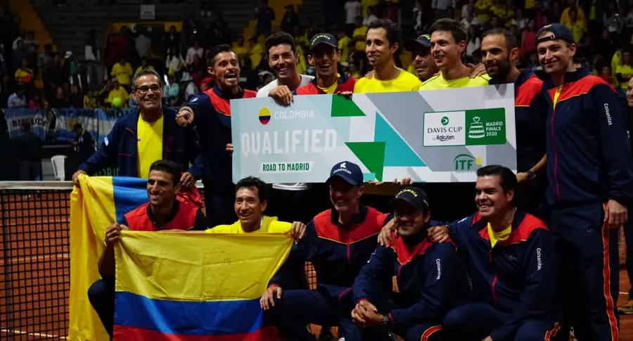 Daniel Galán y el equipo colombiano de Copa Davis
