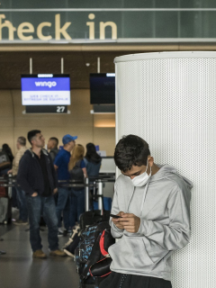 Aeropuerto en medio de crisis por coronavirus.