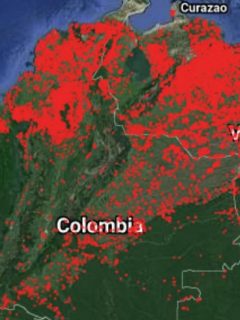 Mapa de puntos calientes en la región