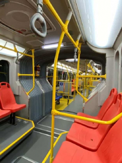 Interior de bus de Transmilenio