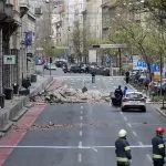 Calle del centro de Zagreb, Croacia, tras terremoto de este 22 de marzo