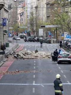 Calle del centro de Zagreb, Croacia, tras terremoto de este 22 de marzo