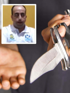 Hombre con cuchillo y Yecid Rincón