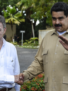 Juan Manuel Santos y Nicolás Maduro
