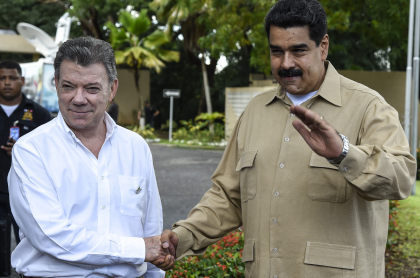 Juan Manuel Santos y Nicolás Maduro