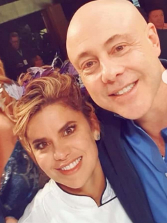 Nicolás de Zubiría y Jorge Rausch, jurados de 'Masterchef', con Adriana Lucía, cantante ganadora del concurso.