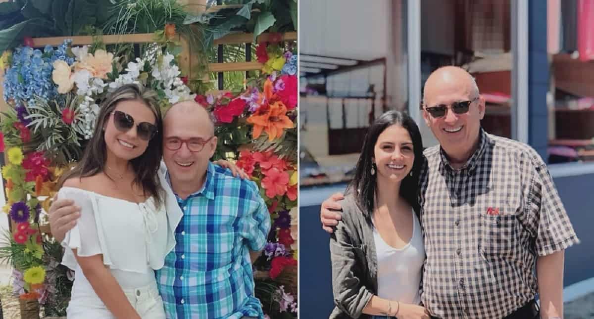 Jota Mario Valencia, presentador (Q.E.P.D.), con su esposa, 'Neth' Fuentes, y su hija, María José.