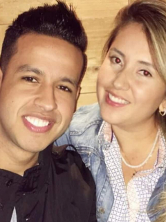 Martín Elías Díaz, cantante, y su segunda esposa, Dayana Jaimes.