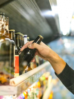 Hombre comprando cerveza.