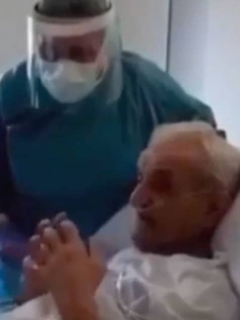 Anciano con coronavirus llama a su esposa