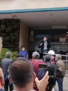 Protesta de comerciantes en cuarentena en Bogotá
