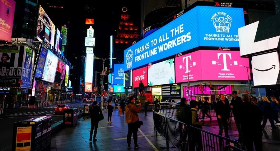 Times Square, en Nueva York, durante la pandemia de COVID-19
