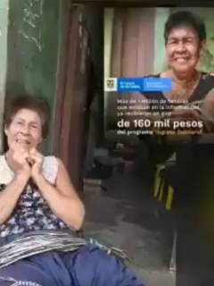 Denuncian que mujer no recibió subsidio aunque sale en campaña