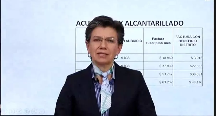 Claudia López habló descuentos en servicios públicos en cuarentena.