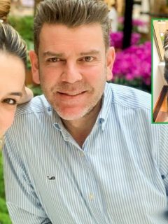Catalina Gómez, presentadora; su esposo Juan Esteban Sampedro, gerente de entretenimiento de Caracol TV; su hijo Cristóbal; y su perro Canuto.
