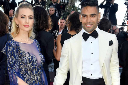 Falcao García, futbolista, con su esposa Lorelei Tarón, cantante.