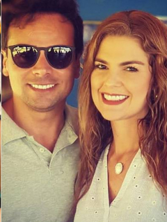 La actriz Estefanía Borge y las presentadoras Rochi Stevenson (con su esposo Alfredo Varela) y Carolina Cruz.