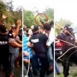 [Video] Bravucones oficiales del FAES amenazan con pistola a venezolanos que protestan