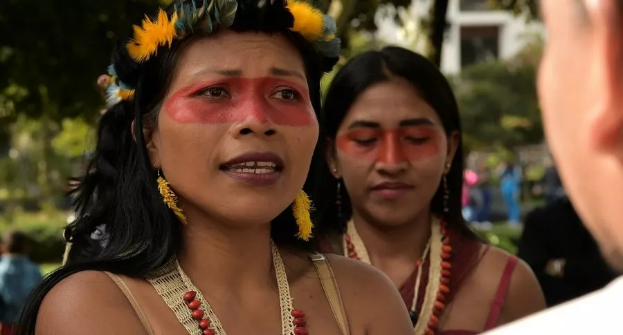 Mujeres de la etnia indígena Waorani protestan en Quito, en junio de 2019.