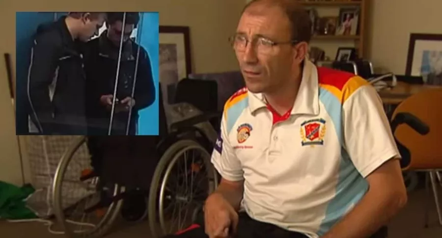 Australiano en silla de ruedas.