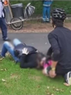 Accidente de mujer en ciclorruta en Bogotá