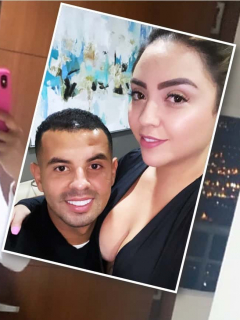 Daniela Cortés, Edwin Cardona y su esposa