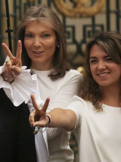 Juan Manuel Santos, expresidente, con su esposa, 'Tutina', y su hija, María Antonia.