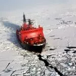 Barco rompehielos como los que Trump quiere desplegar en 2029 en el Ártico.