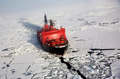 Barco rompehielos como los que Trump quiere desplegar en 2029 en el Ártico.
