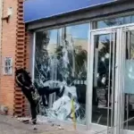 Banco BBVA destruido en Bogotá