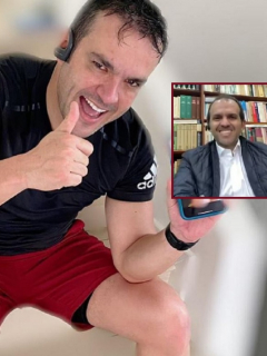 Juan Diego Alvira, presentador, y Ernesto Lucena, ministro del Deporte.