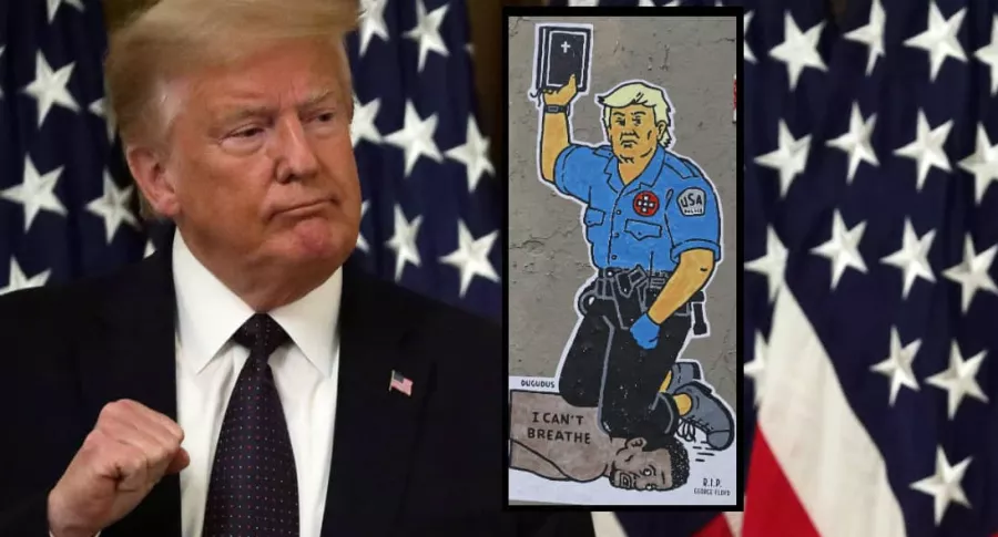 Donald Trump / Mural George Floyd