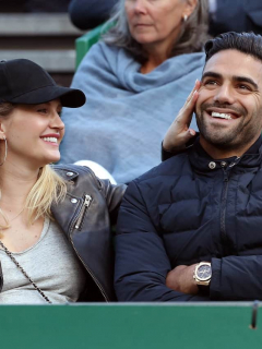 Lorelei Tarón, cantante, y su esposo Falcao García, futbolista.