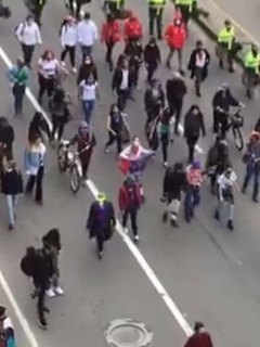 Protestas en Bogotá.