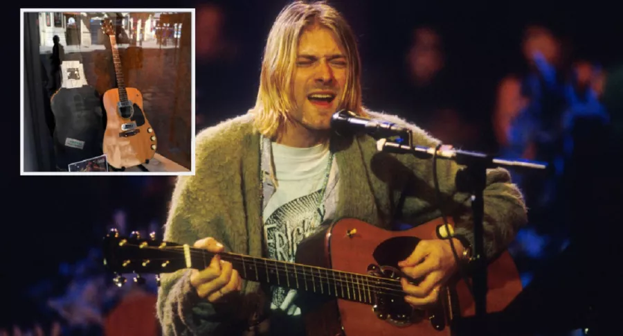Guitarra de Kurt Cobain subastada por 6 millones de dólares / Kurt Cobain en 'MTV Unplugged' de 1993