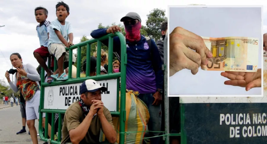 Venezolanos varados en frontera Cúcuta (Colombia) - San Antonio del Táchira (Venezuela) / Billete de 50 euros.