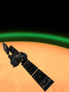 Aurora boreal en Marte.