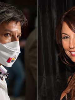 Claudia López, alcaldesa de Bogotá, y Amparo Grisales, actriz.