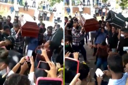 Personas bailando champeta en funeral