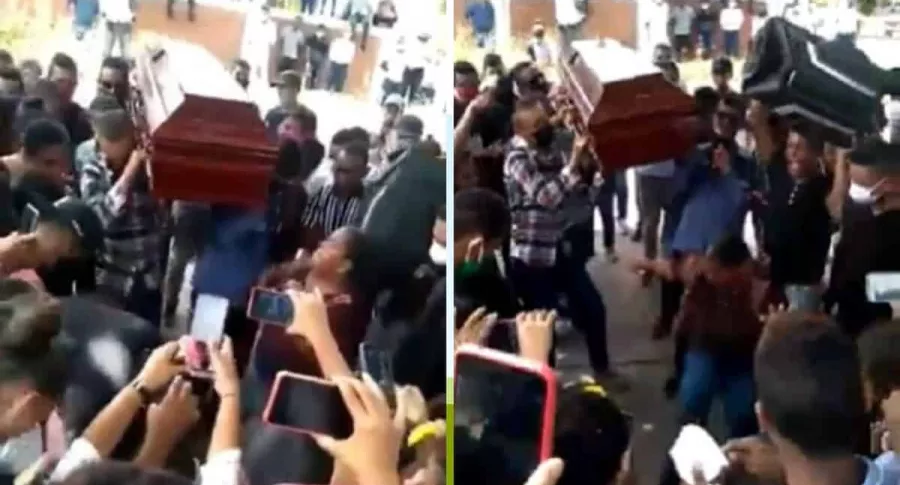 Personas bailando champeta en funeral