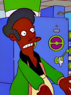 Apu y Marge Simpson
