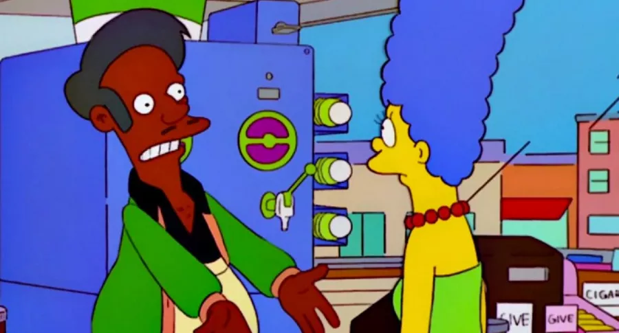 Apu y Marge Simpson