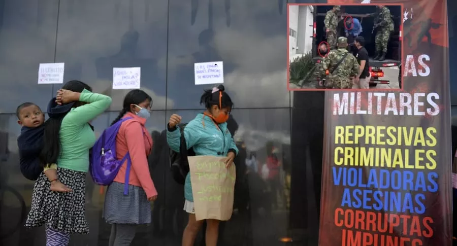 Indígenas protestan en contra de militares que abusaron de nina de 12 años del pueblo Embera Chamí.