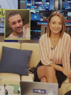 Juan Diego Alvira y Mónica Jaramillo, presentadores, y Jessi Uribe, cantante.