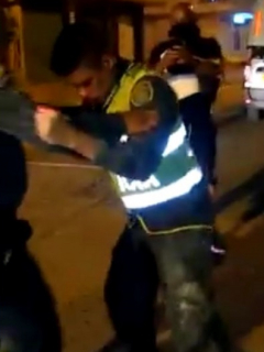 Policías borrachos en Cartagena.