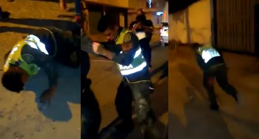Policías borrachos en Cartagena.