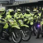 Policías salen de cuarentena en Bogotá.