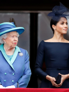 Reina Isabel II, Meghan Markle y el príncipe Harry