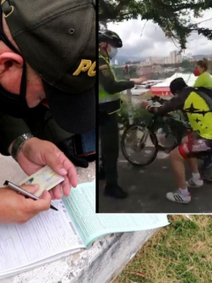 Policía multa a ciclista que fingió empujón en Bucaramanga