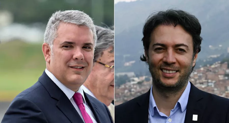 Iván Duque, presidente, y Daniel Quintero, alcalde de Medellín.